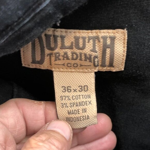 Duluth Trading Co. Men Cargo Pants Tag Size 36x30 Straight Leg Black Casual Work - Picture 3 of 12